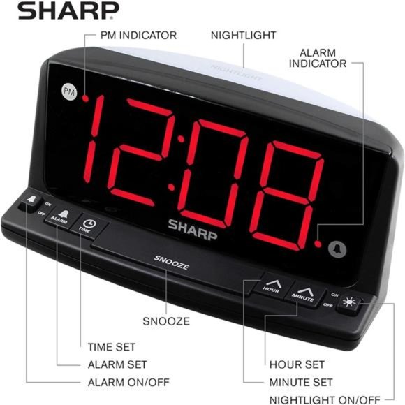 LED Digital Alarm Clock – Simple Operation - Easy to See Large Numbers - Picture 5 of 5